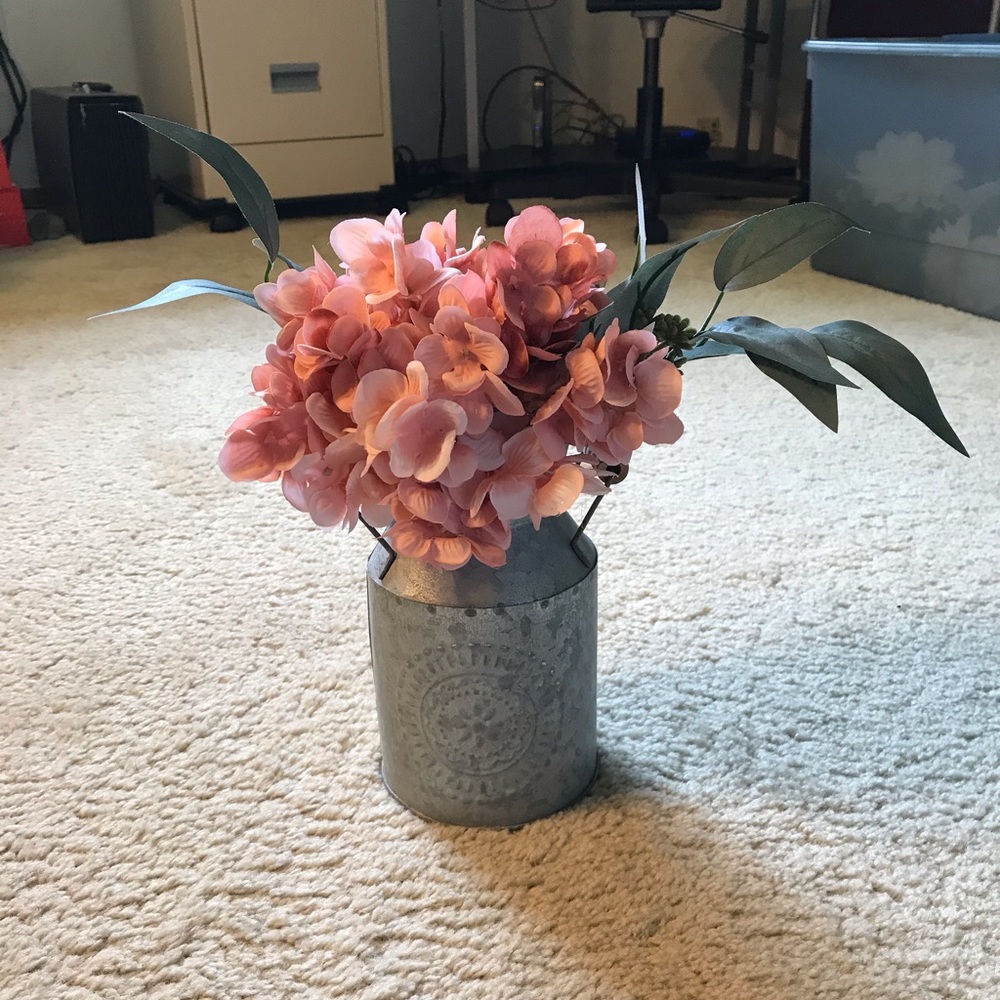 Galvanized Milk Can Flower Decor Arrangement